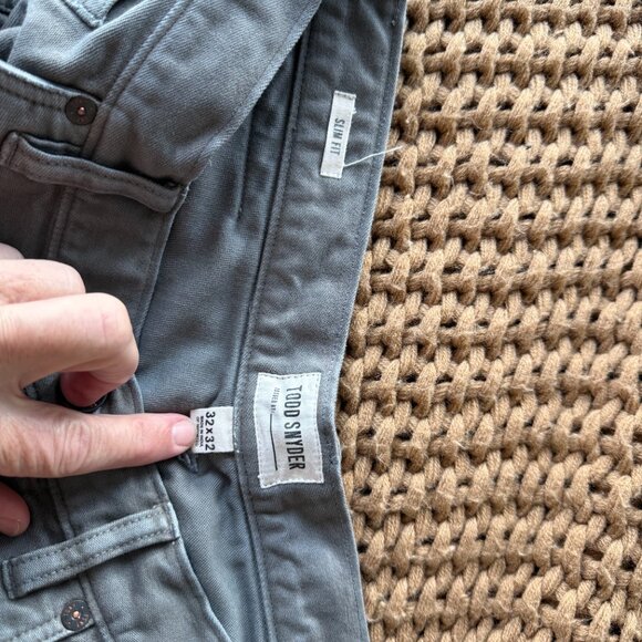 Todd Snyder Slim Fit Pants Gray 32x32 Ultra Soft Comfy Little Stretch - Picture 4 of 9